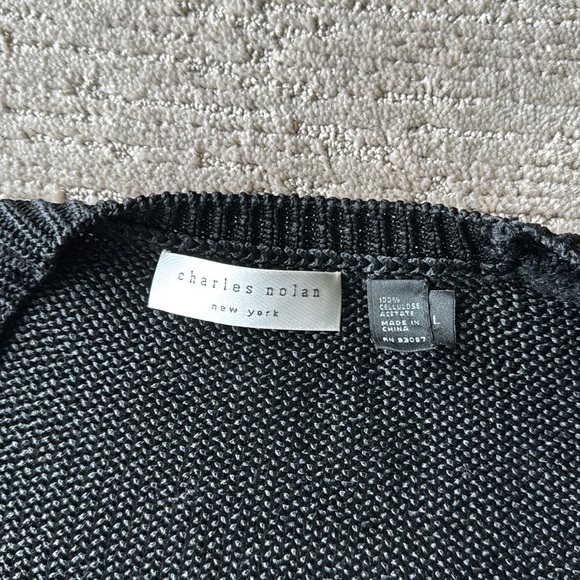 Charles Nolan Black Knit Cardigan Sweater - Picture 5 of 8